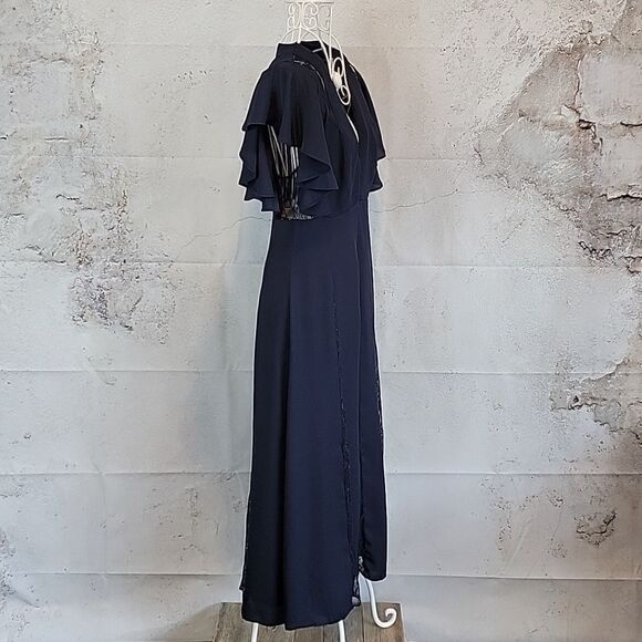 Asos special occasion midi dress in navy Women's Size 4 - Picture 6 of 15